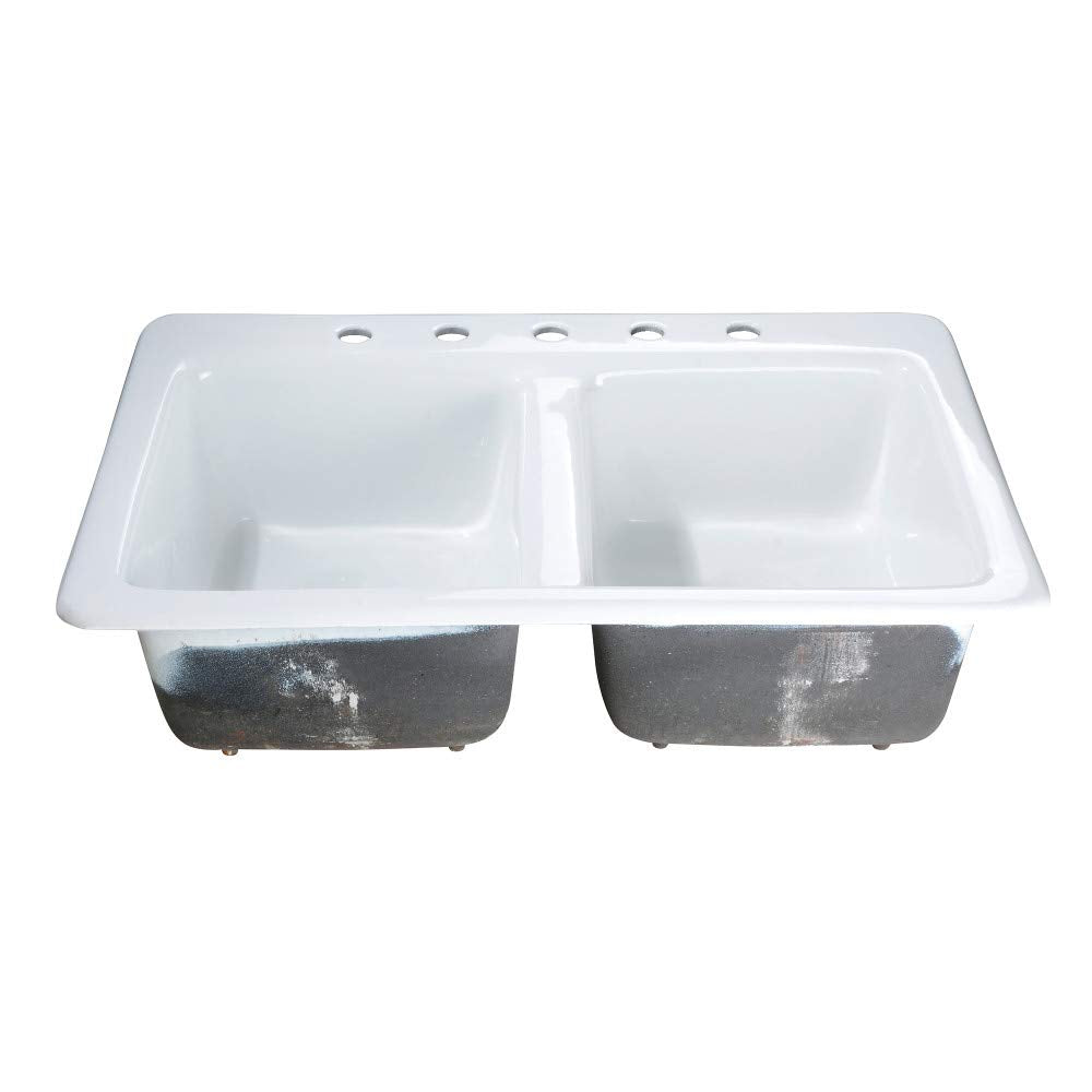 Kingston Brass GT33229D5 Petra Galley Drop-in Kitchen Sink, White