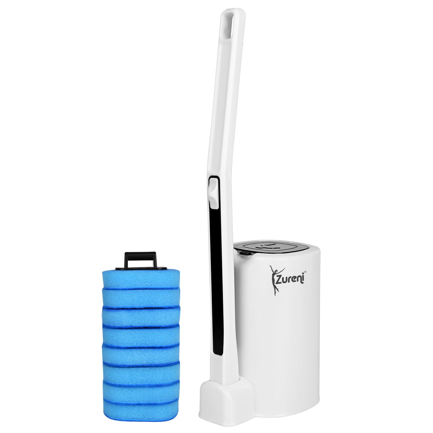 Zureni Disposable Toilet Cleaner Brush With Sponge Head Holder And Refills Bathroom Accessory Set Household Products For Deep Cl