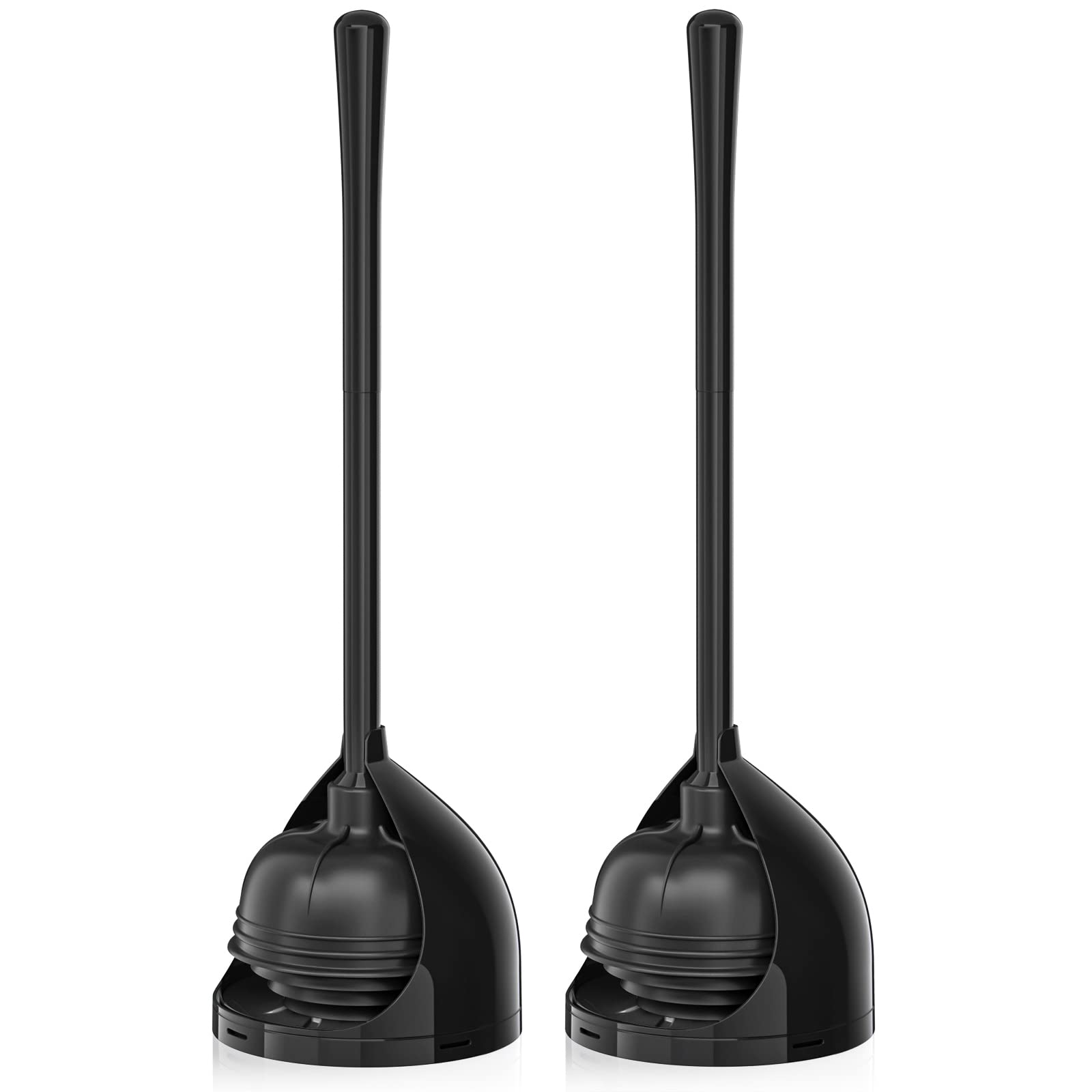 Uptronic 2 Pack Toilet Plunger With Holder, Unique Plunger With All-Angle Design, Plungers For Bathroom With Holder, Toilet Plun