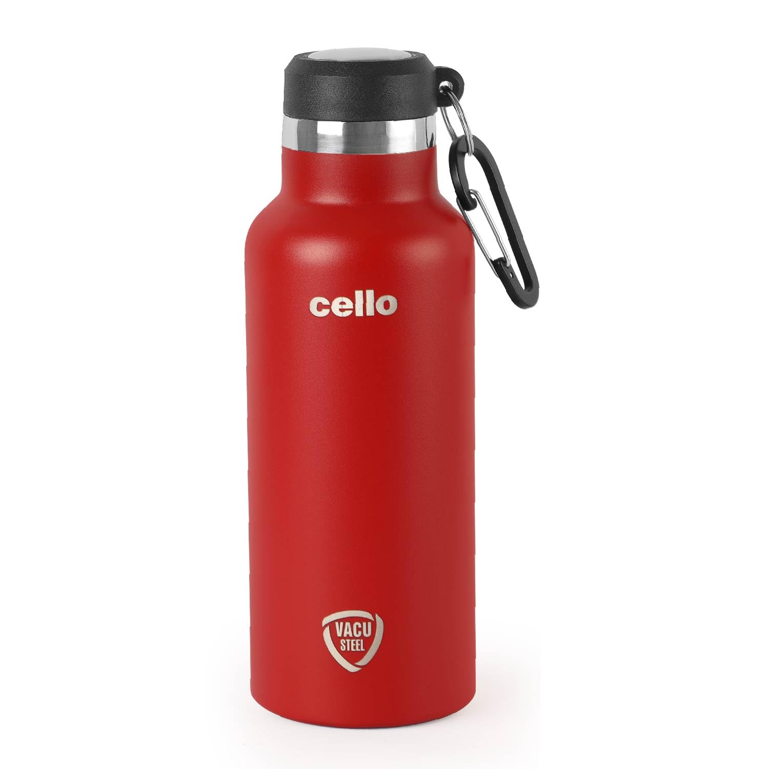 Cello Duro Hector Thermosteel Water Bottle 550 ml, Red | ISI Certified Stainless Steel, Double Walled Vacuum Insulated Flask | 2