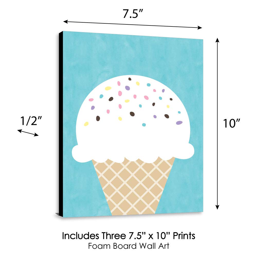 Big Dot Of Happiness Scoop Up The Fun - Ice Cream - Sprinkles Kitchen Wall Art, Nursery Decor And Restaurant Decorations - 7.5 X
