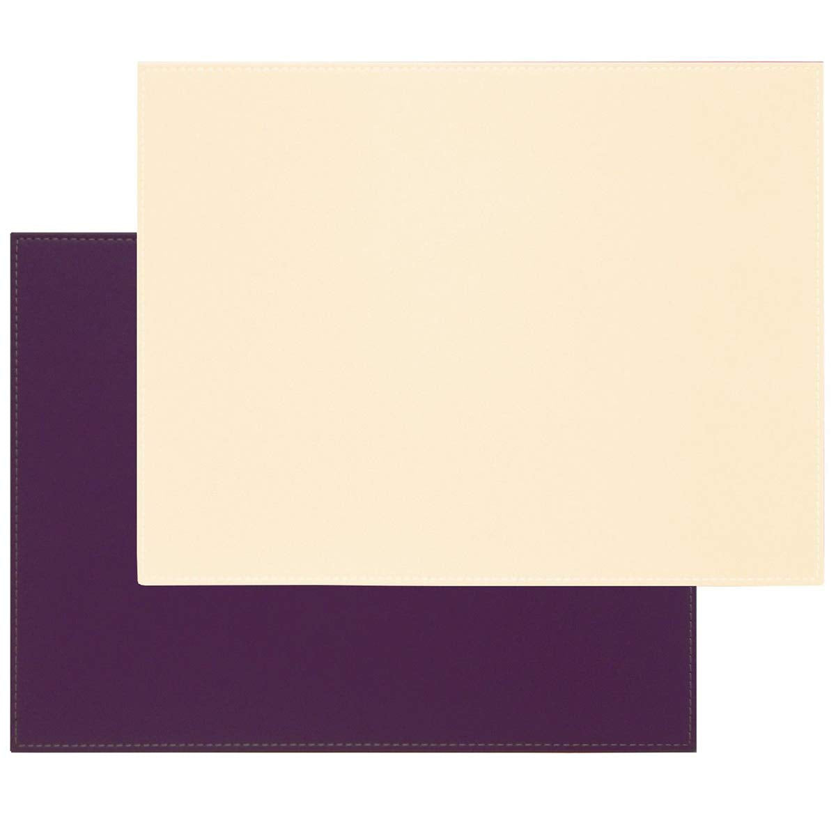 Freeform Placemats, Leatherette, Purple/Beige, 9 X 12 X 16 Cm