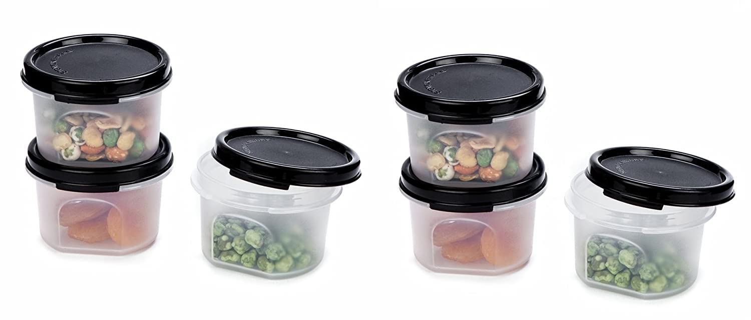 Signoraware Modular Plastic Container Set, 200Ml, Set Of 6, Cocoa