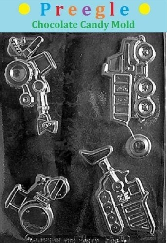 Preegle J096 Construction Vehicles Dump Truck, Tractor Bulldozer Chocolate Candy Mold By Preegle