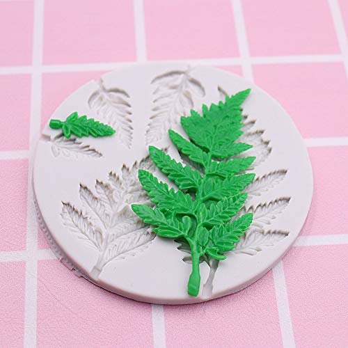 Hengke 2 Piece Leaf Fondant Silicone Mold, Fern Mold 3D Mini Maple Shaped Leaves Diy Cake Mold Cupcake Decoration, Gum Paste Fon