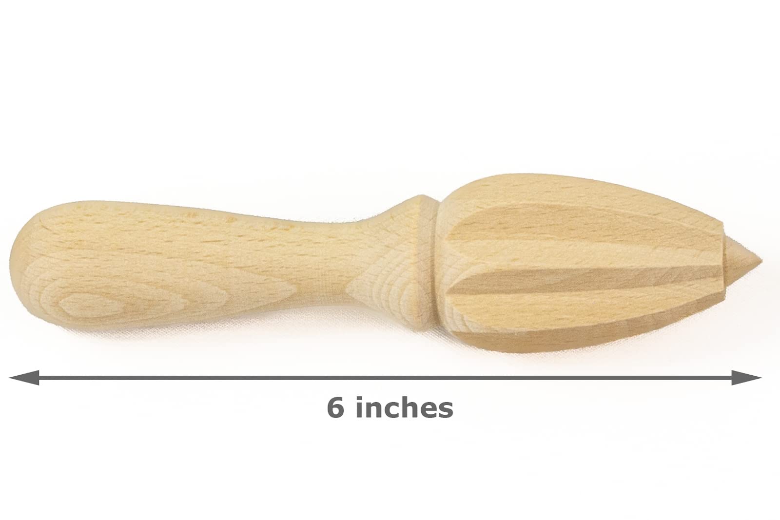 Citrus Juicer Reamer, Raw Wood Uncoated Natural European Beechwood