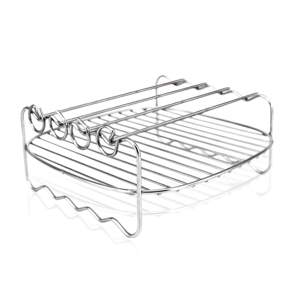 Air Fryer Double Layer Rack, Air Fryer Accessories Multi-Purpose Rack Fits Most 4.2Qt Or Above(8In,4Pins)