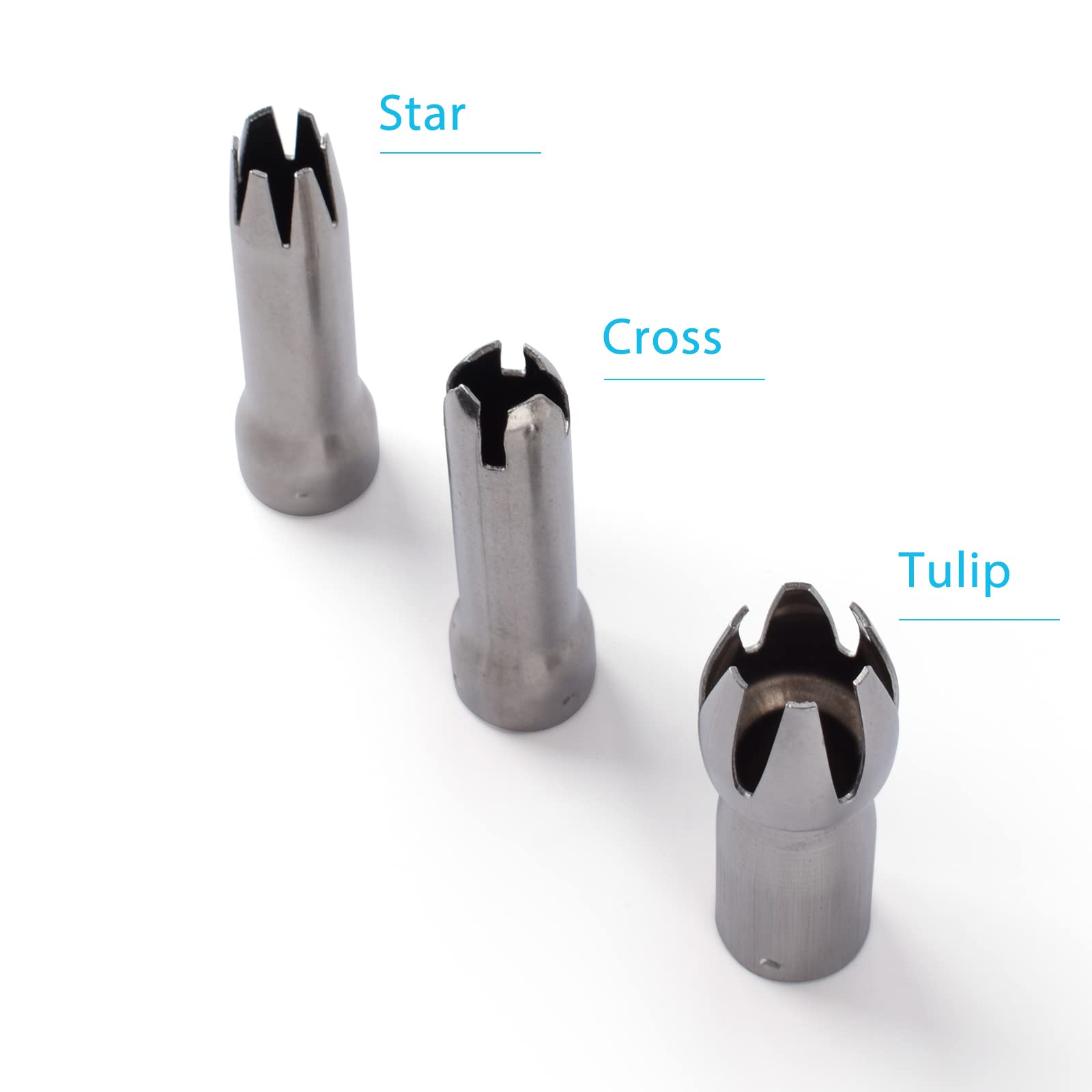 MUPCOOK Set of 5 Stainless Steel Whipped Cream Dispenser Parts - Replacement Kit, Silver