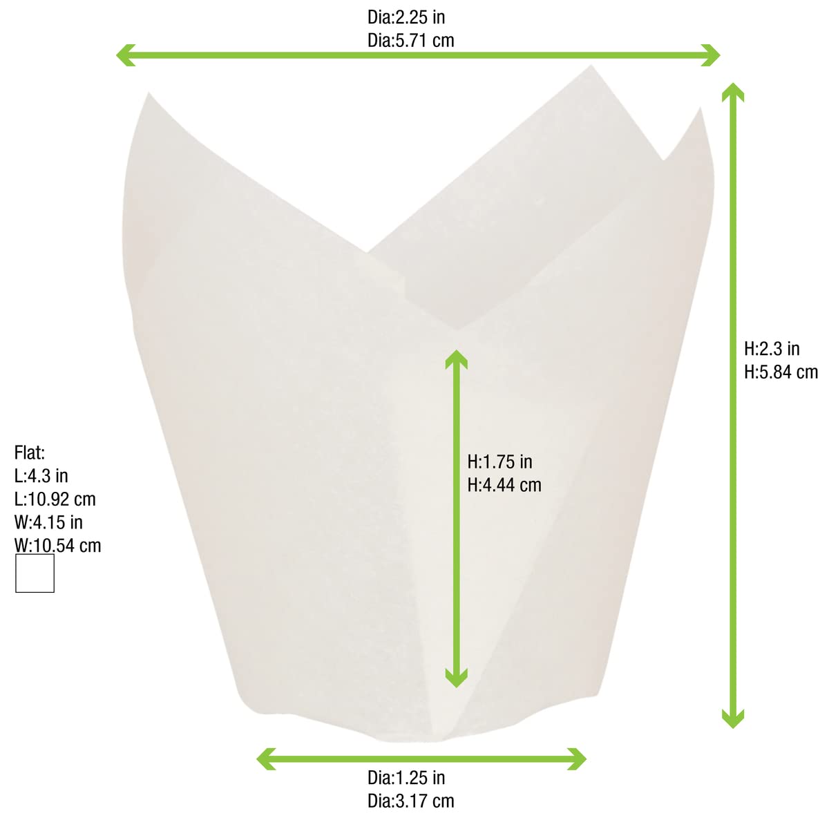 Packnwood -209Cpst1B Tulips White Silicone Baking Cup Liner,White Tulip Cupcake Liners,Parchment Paper Cupcake Liners (1.25 Oz,