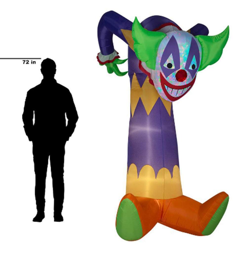 Halloween Inflatable Projection Kaleidoscope Creepy Clown Airblown 7.51 Tall Indoor/Outdoor Use
