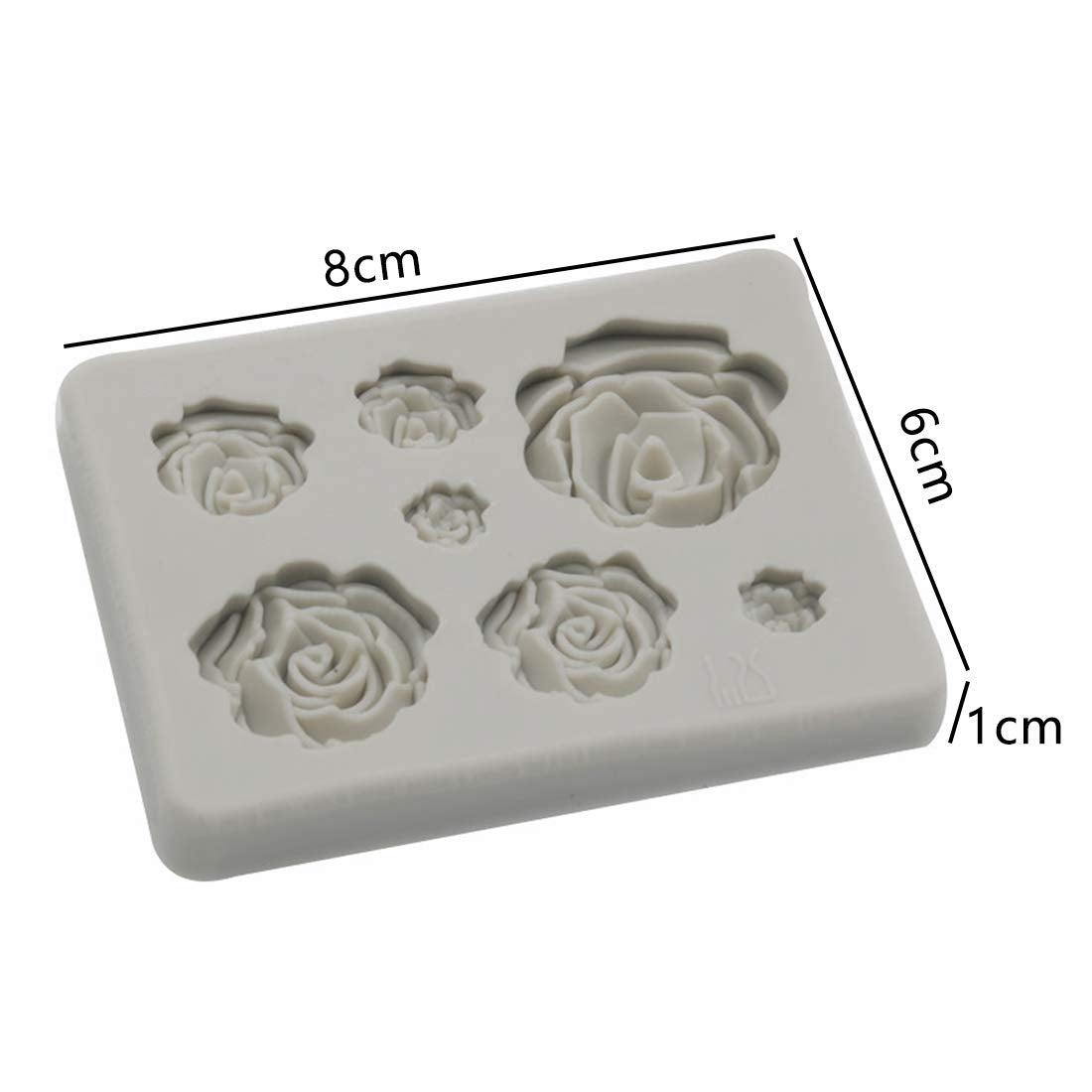 Tvoip 2Pcs Rose Flower Silicone Mold Fondant Mold Cake Decorating Tools Chocolate Mold Baking Nonstick And Heat Resistant Reusab