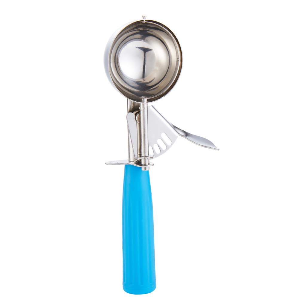 Saebye Portion Scoop - #16 Disher, 2 oz, 18/8 Stainless Steel, Blue Handle