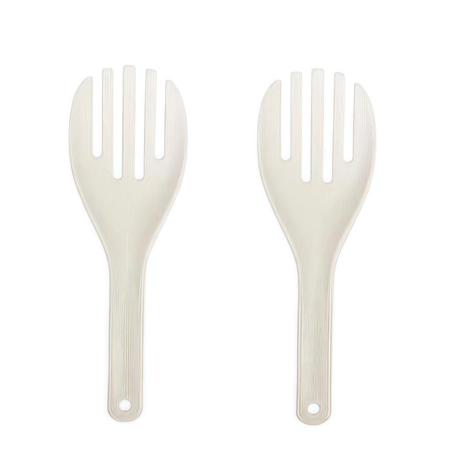 2Pcs White Jumbo Large Plastic Rice Paddle Spatula Scoop ForkLike, Serving Spoons, Rice and Potato Servers10.63 (27 cm) Long