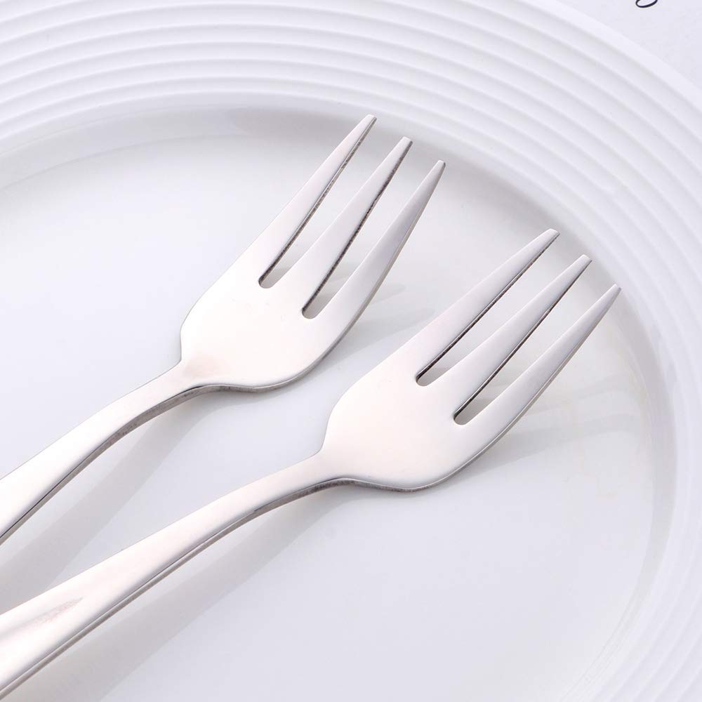 3-Tine Mini Small Forks Set 5.3-Inch Appetizer Fruit Forks Buy&Use High-Quality Stainless Steel 12 Pcs Silverware Mirror Polish