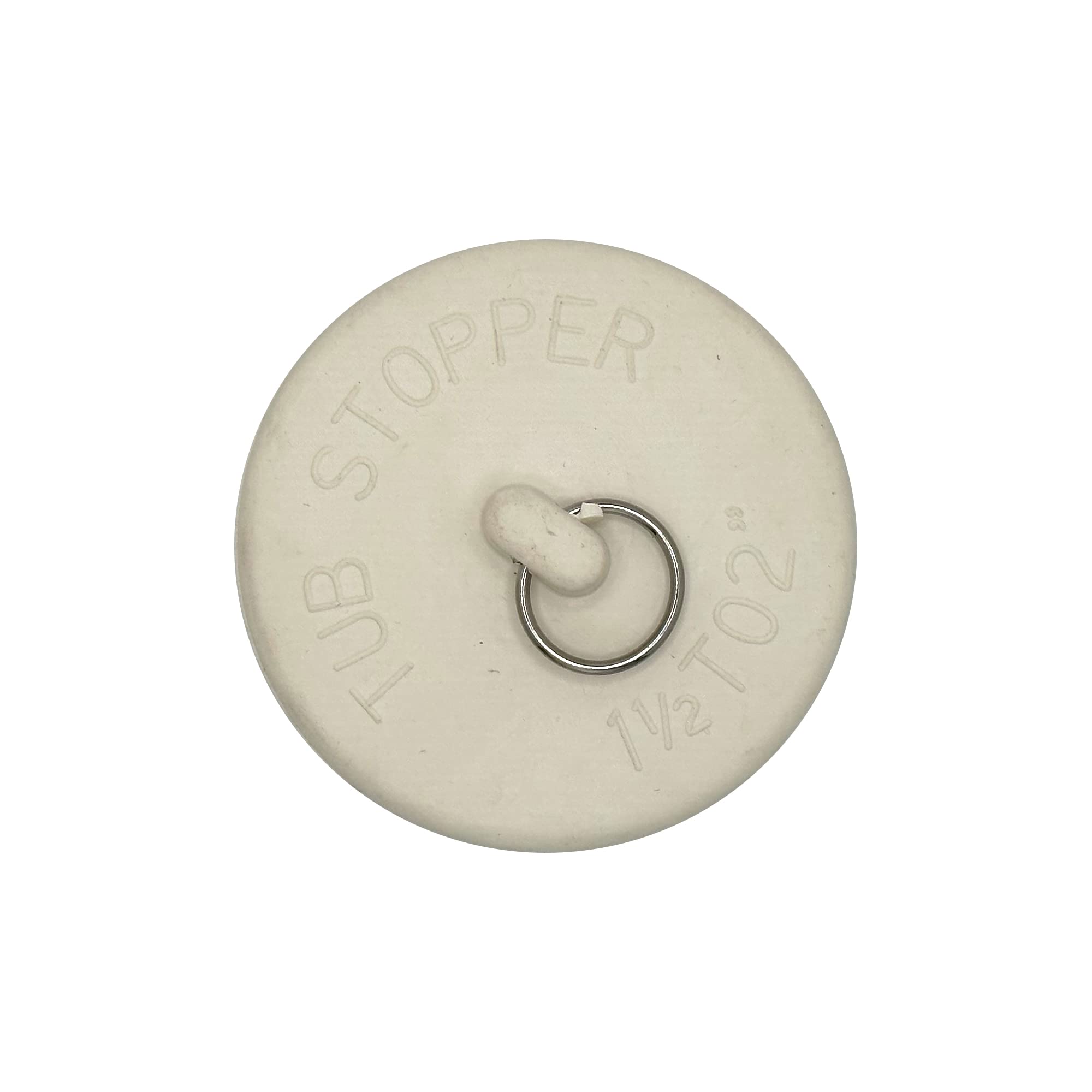Rocky Mountain Goods Rubber Tub/Sink Stopper For 1 1/2'' To 2'' Drains - Split Ring For Easy Removal - Stain Proof White Rubber