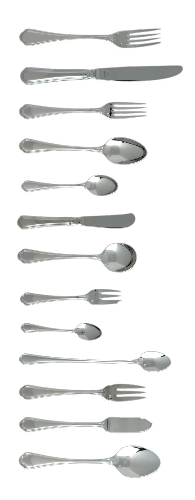 Fortessa Medici 18/10 Stainless Steel Flatware Dessert/Oval Soup Spoon  Set of 12