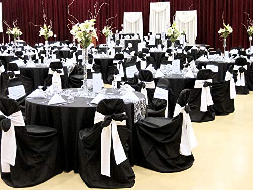 Obstal 50 PCS Burgundy Satin Chair Sashes Bows for Wedding Reception- Universal Chair Cover Back Tie Supplies for Banquet, Party