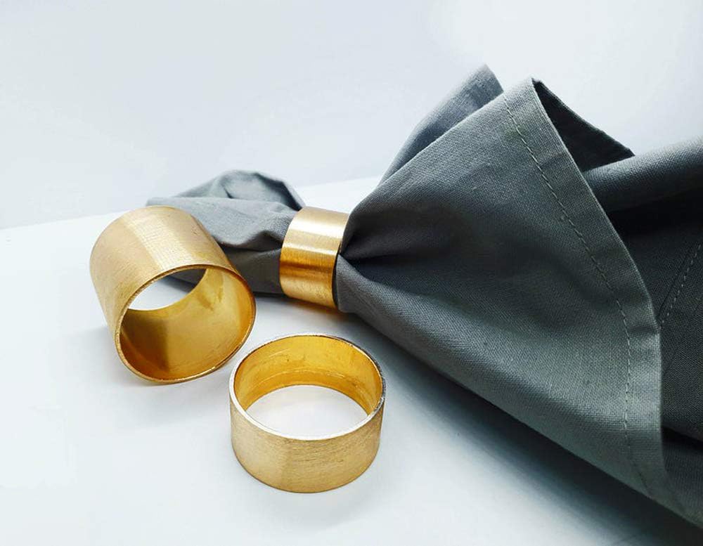 Skavij Handmade Napkin Rings Set Of 6 For Everyday, Thanksgiving, Christmas, Dining Table Decoration (Gold)