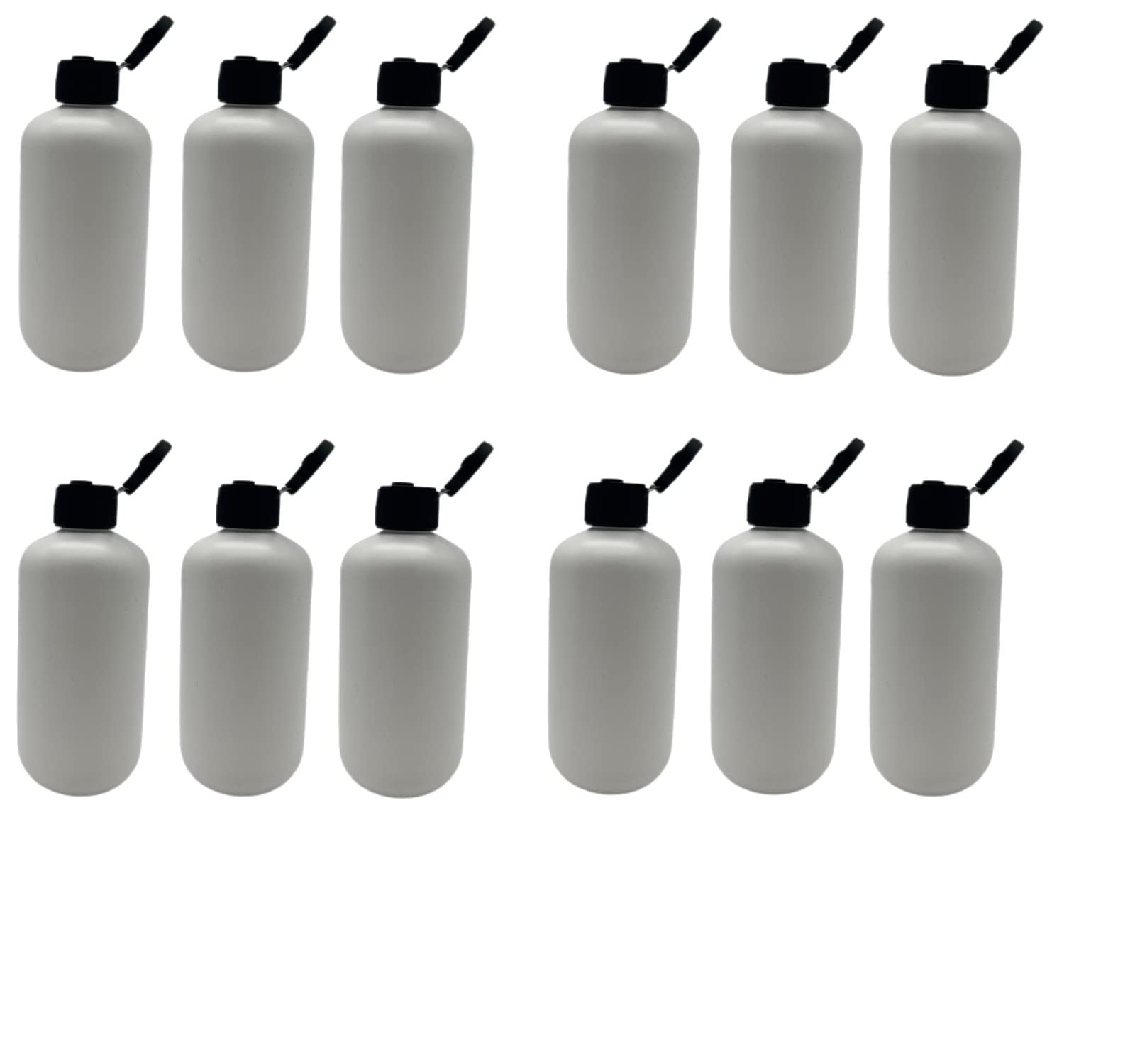 Natural Farms 8 Oz White Boston Plastic Bottles -12 Pack Empty Bottle Refillable - Bpa Free - Essential Oils - Aromatherapy | Bl