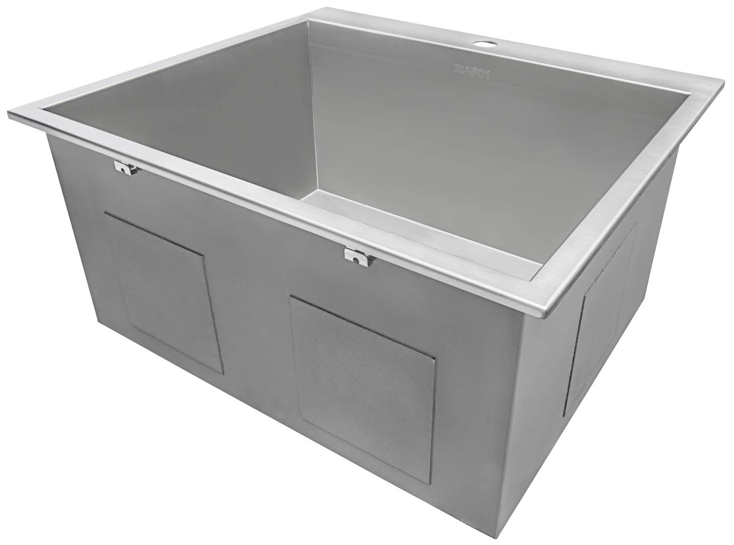 Ruvati Drop-In Topmount Laundry Utility Sink 25 X 22 X 12 Inch Deep 16 Gauge Stainless Steel - Rvu6010