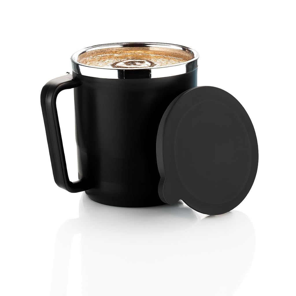 SR Coffee Mug with Lid Insulated Stainless Steel for Tea Milk Mug Inner Stylist Double Wall Cup for Home Office Restaurant Use G