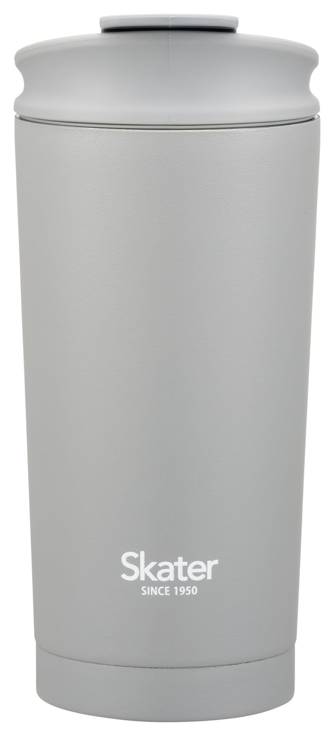 Skater STBF5A Thermo Tumbler, 15.2 fl oz (450 ml), Heat Retention, Cold Insulation, Flap Lock, Gray
