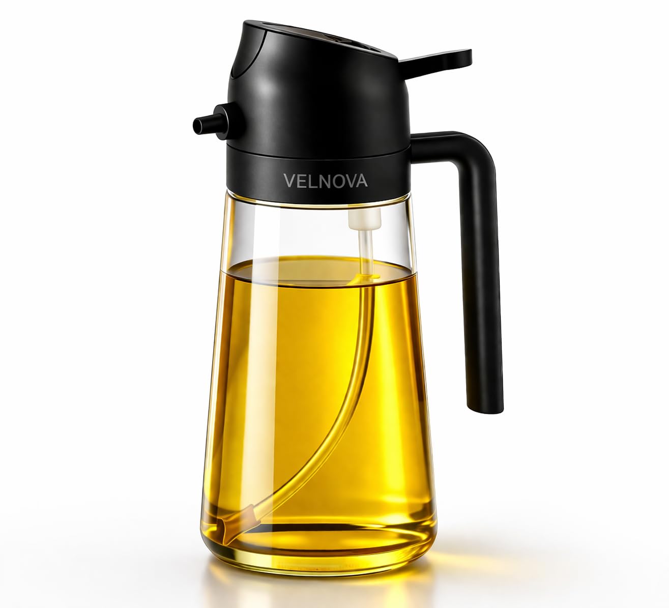 VELNOVA Olive Oil Sprayer, 16oz/470ml Glass Oil Sprayer for Cooking, 2-in-1 Oil Dispenser Bottle & Oil Mister for Air Fryer, Sal