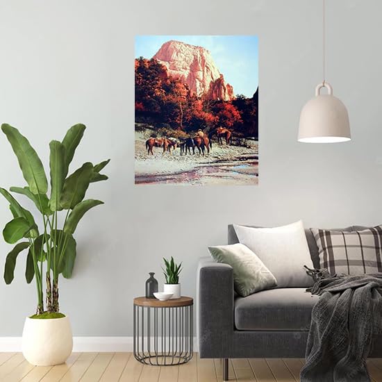 Western Cowboy Horses Bruce Cheever Mountain Wall Decor Art Print Poster (16x20)