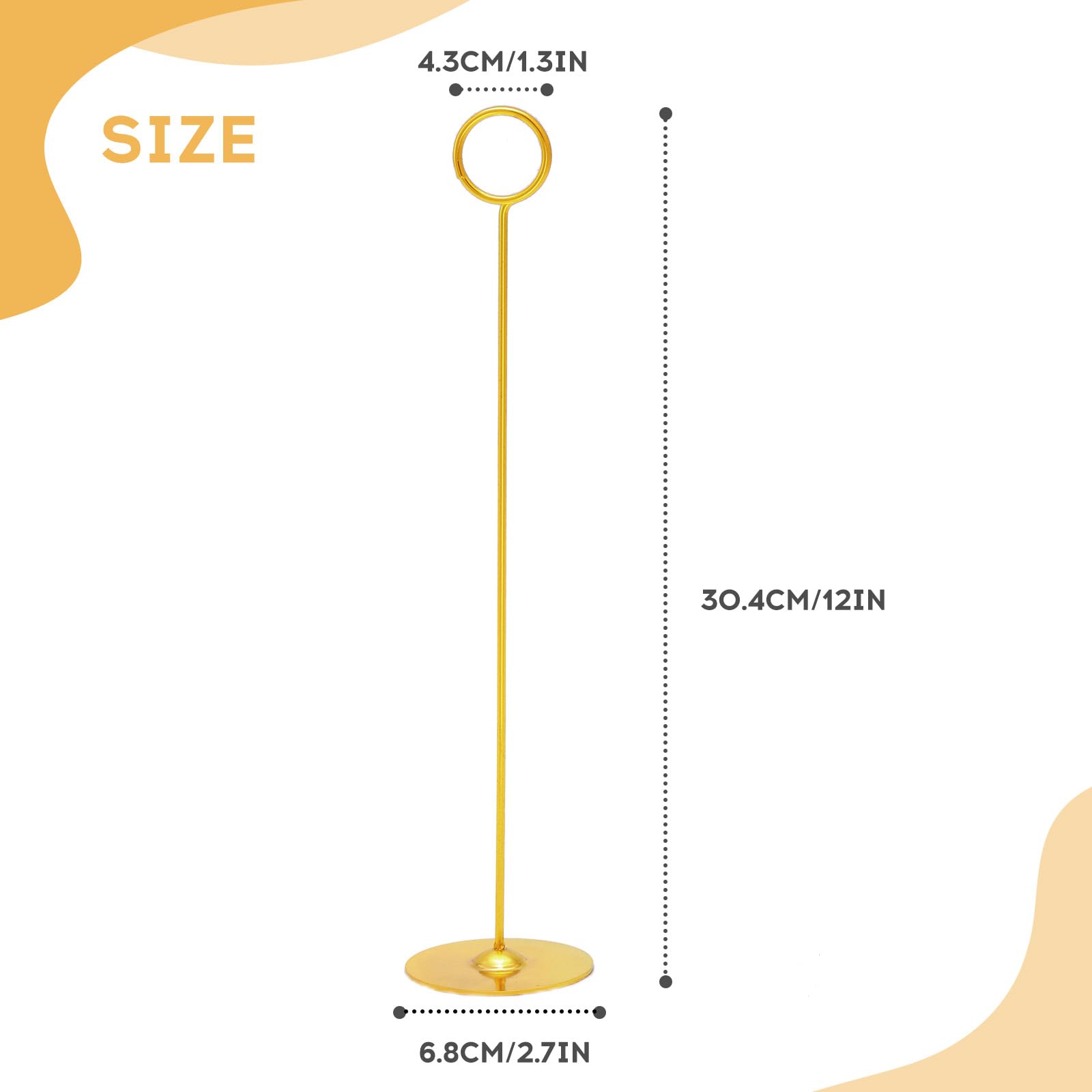 Urban Deco 16Pk Gold Table Number Holders Place Card Holders 12 Inch Table Card Holders Steel Card Holders For Photos, Food Sign