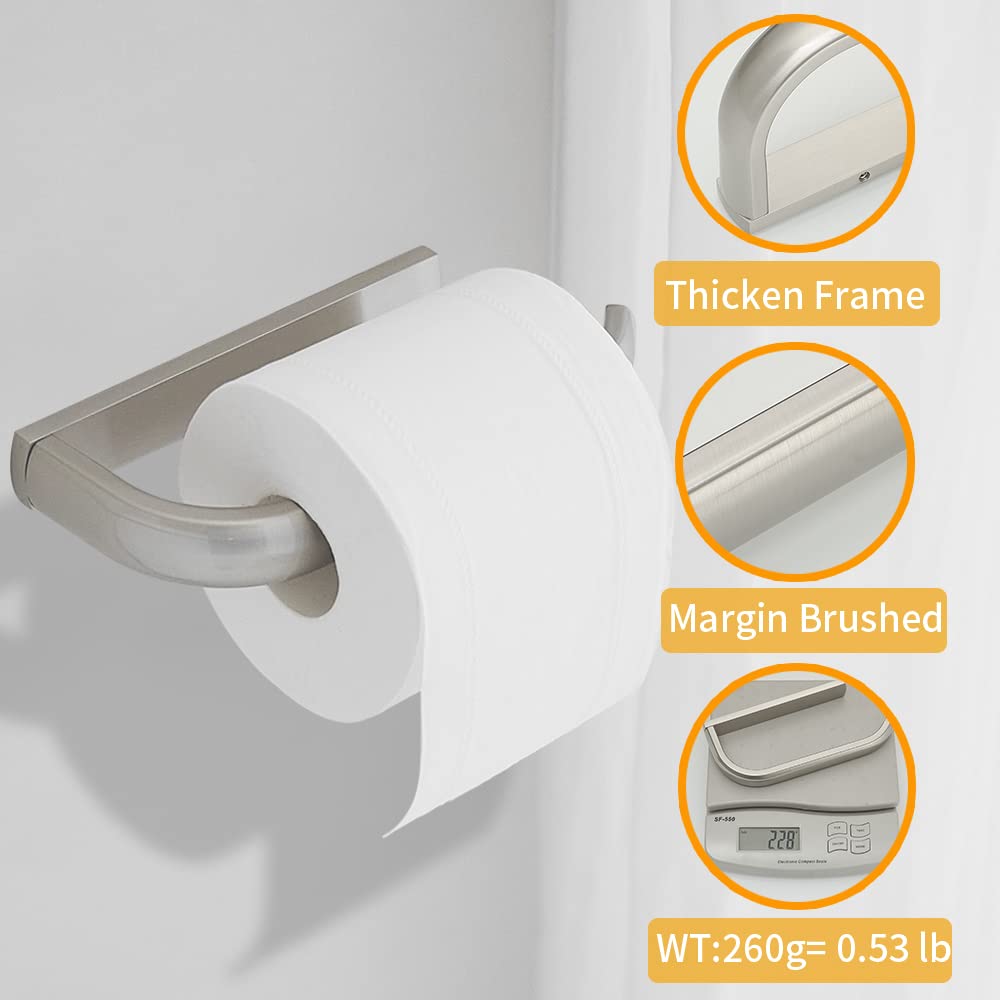 BESy Brass Toilet Tissue Paper Holder Brushed Nickel Bathroom Accessories Wall Mounted  Rust Protection