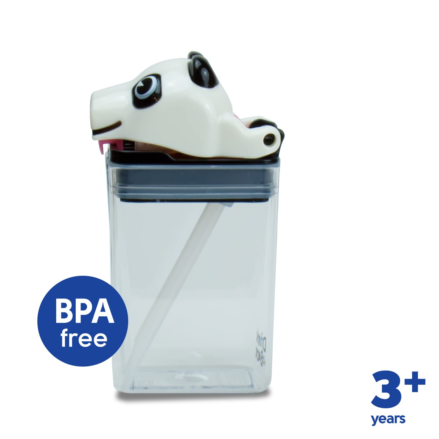 Precidio Design New 2022 Drink In The Box Funtops Eco-Friendly Reusable Drink Container, 8Oz (Panda)