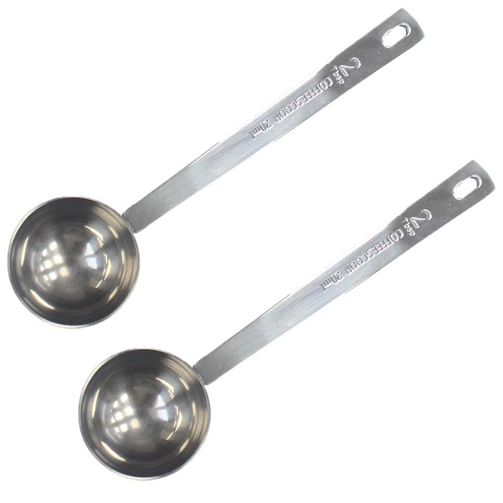 2 Packs Sainless Steel Coffee Measuring Spoon Coffee Scoop Premium Coffee Scoop Set 2 Tablespoons (30 Ml) Spoon-Silver For Coffe