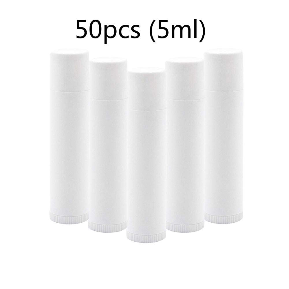 50 White Empty Lip Balm Tubes Containers By Upstore