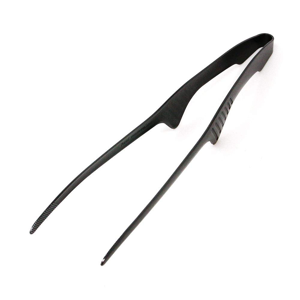 Todai 9.4-Inch Stainless Steel Non-Slip Yakiniku Bbq Tongs (Black)