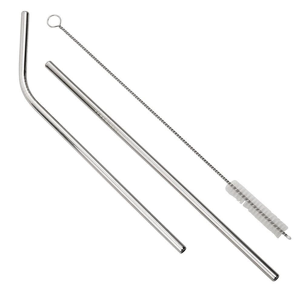 Metal Straw Set/2 With Brush