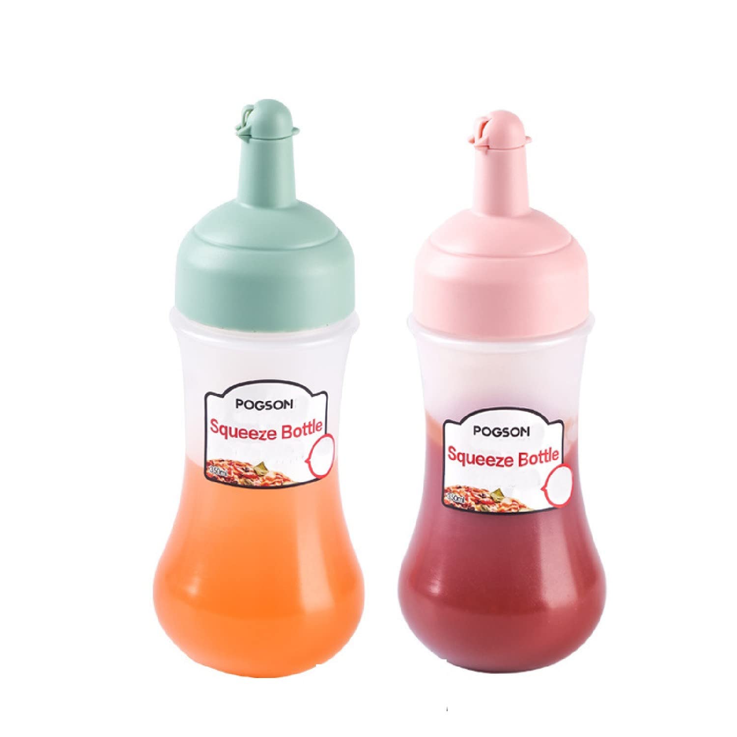 Hexoniq Plastic Porous Squeeze Squirt Bottle Flexible Dispenser Wide Mouth Container Bottle With Attached Cap, Sauce Bottle For 