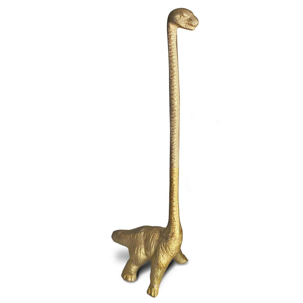 Wallcharmers Gold Paper Towel Holder, Metal Toilet Or Kitchen Paper Holder For Floor Or Countertop, Gold Dino