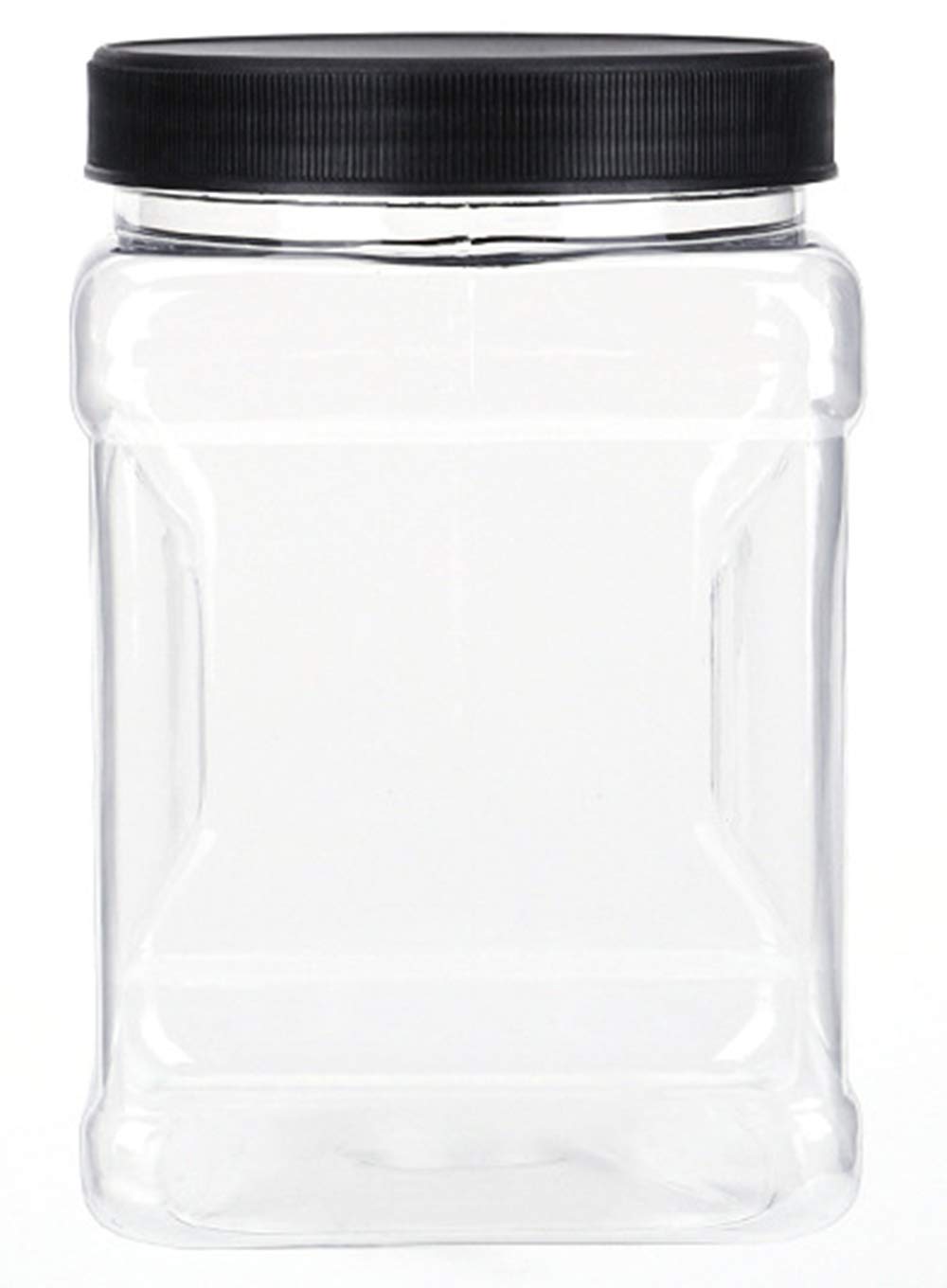 Lawei 6 Pack Clear Plastic Jars With Lids - 32 Oz Square Plastic Jars Containers With Easy Grip Handles Plastic Storage Jars For