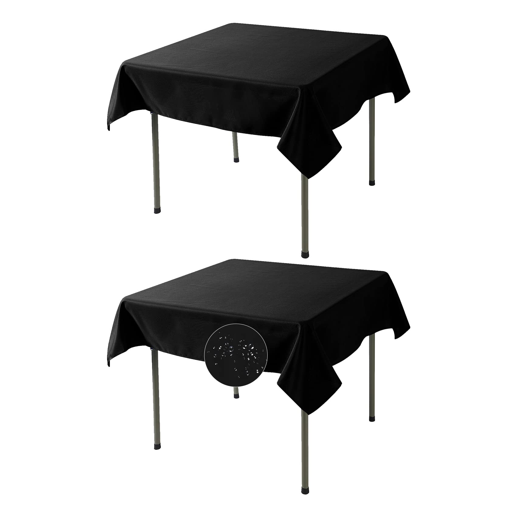 Fokitut 2 Pack Waterproof Square Tablecloth, 52X52 Inch, Stain Resistant And Wrinkle Polyester Table Cloth, Fabric Table Cover F