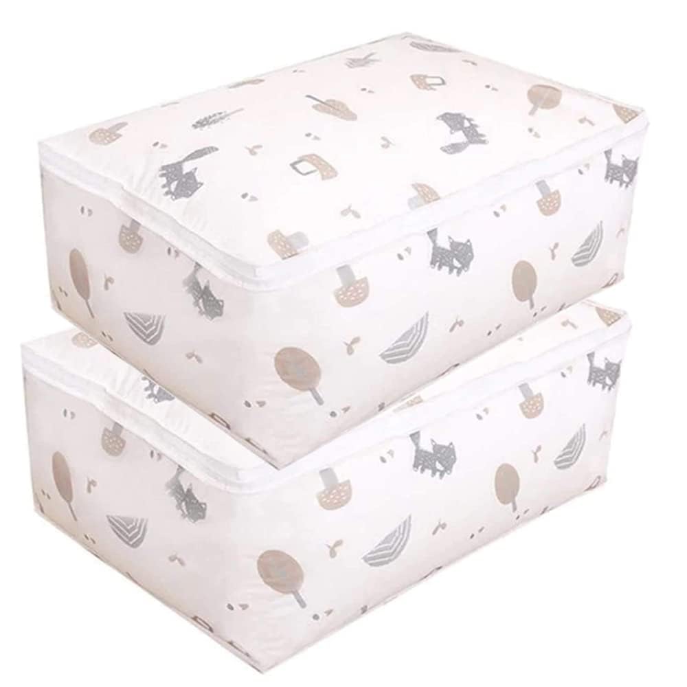 MARK AMPLE Blanket Storage Bag Under-Bed Quilt Clothes Storage Bag with Peva Material Washable Waterproof Foldable Transparent P