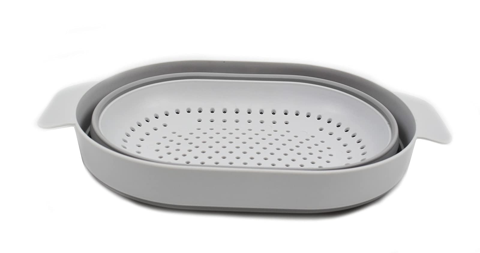 Sammart 3L (0.8 Gallon) Over The Sink Oval Colander (Grey, 1)