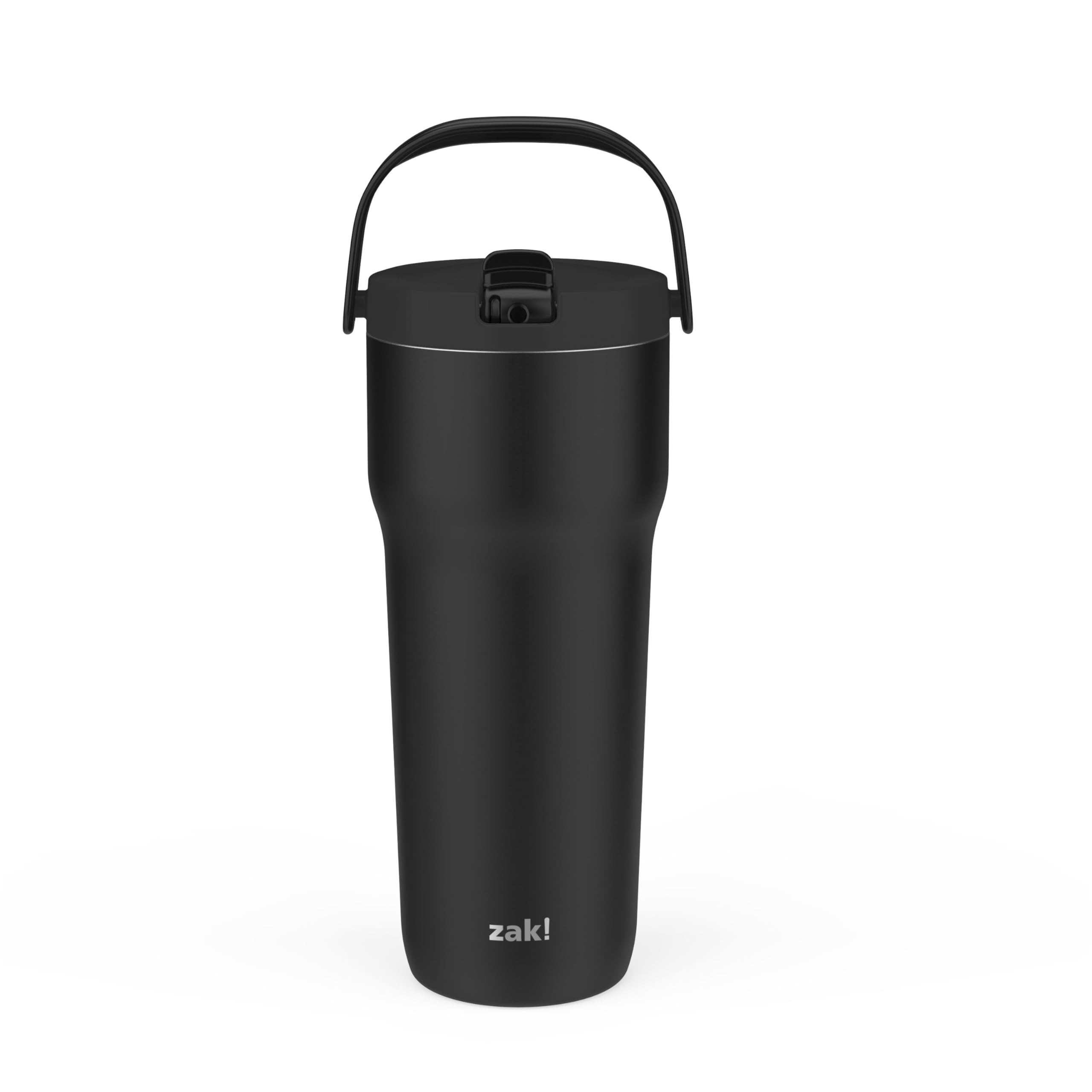Zak Designs Sutton Travel Tumbler for On the Go, 30oz Stainless Steel with Vacuum Insulation, Straw Spout, Carry Handle for Cold