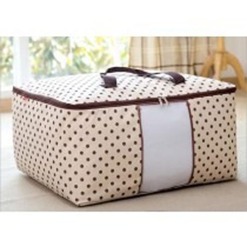 Lazymarts Quilt Cloth Blanket Pillow Fabric Storage Organizer Container Bag Transparent Window Bamboo Charcoal Box Under Bed Clo