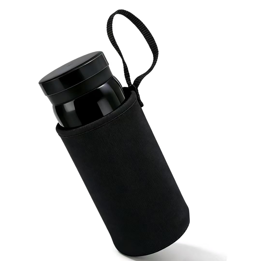 Mini Stainless Steel Insulated Water Bottle, 6.8 oz, Small Travel Tumbler, Leak Proof, BPA Free, Keep Hot and Cold (Black)