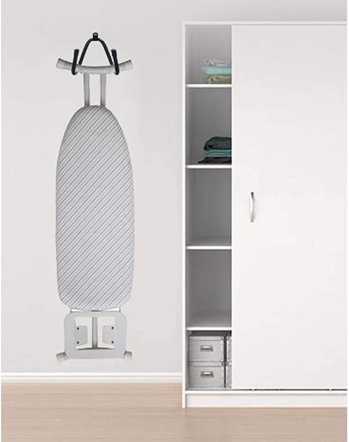 Pmsanzay Ironing Board Hanger Wall Mount Ironing Board Holder Organizer Wall Rack Iron Board Caddy  Adjustable Rack Great for Laundry Rooms Storage Rack Hanging Shelf Hanger - Hold up to 50LB.