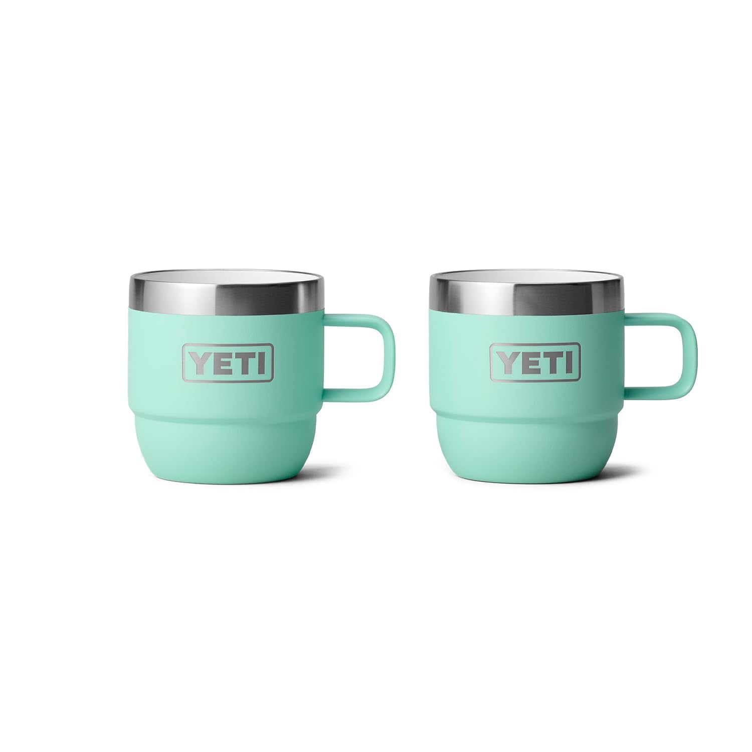 Yeti Rambler 6 Oz Stackable Mug, Stainless Steel, Vacuum Insulated Espresso/Coffee Mug, 2 Pack, Seafoam