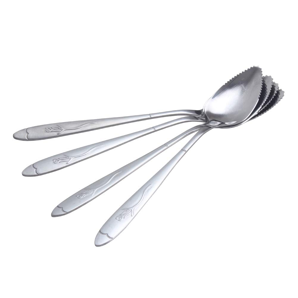 Hazoulen Grapefruit Spoons, Stainless Steel, 6-2/5-Inch, Set Of 4 (Rose)