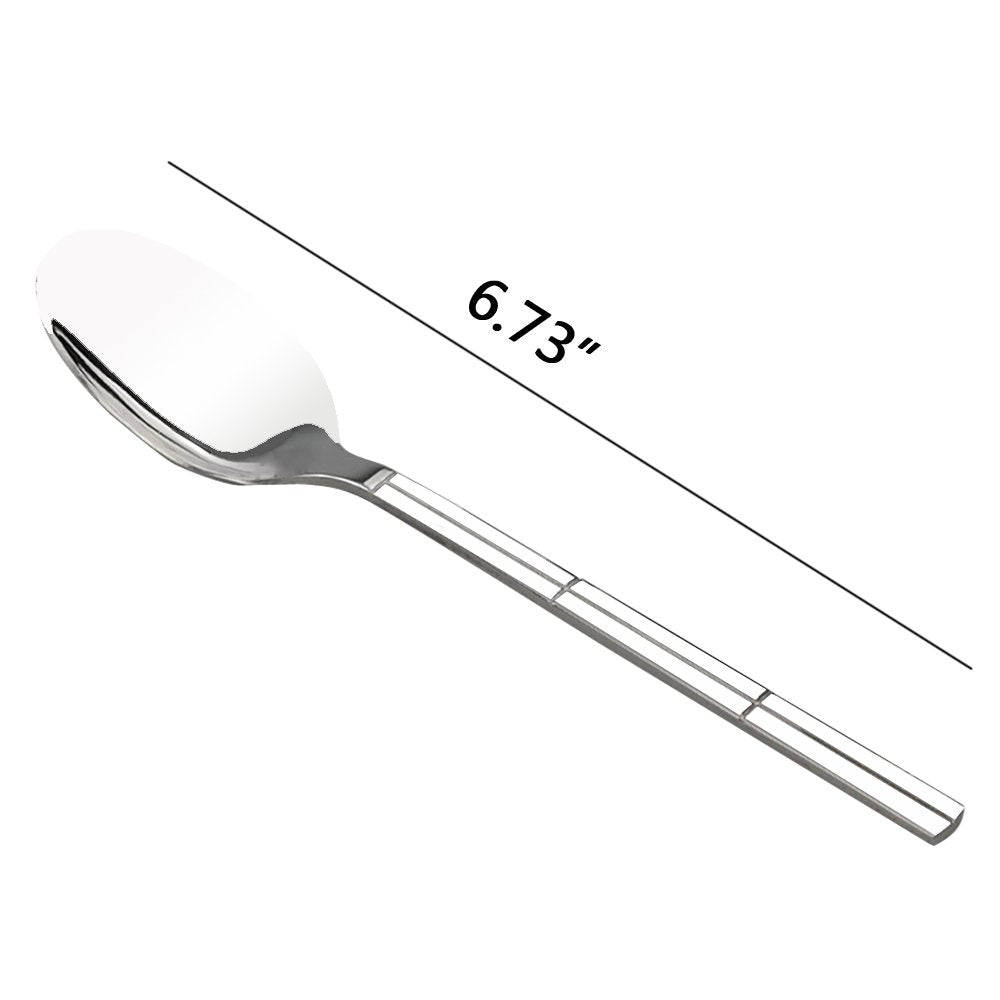 Lesbin Stainless Steel Flatware Dessert Spoon, Set Of 12