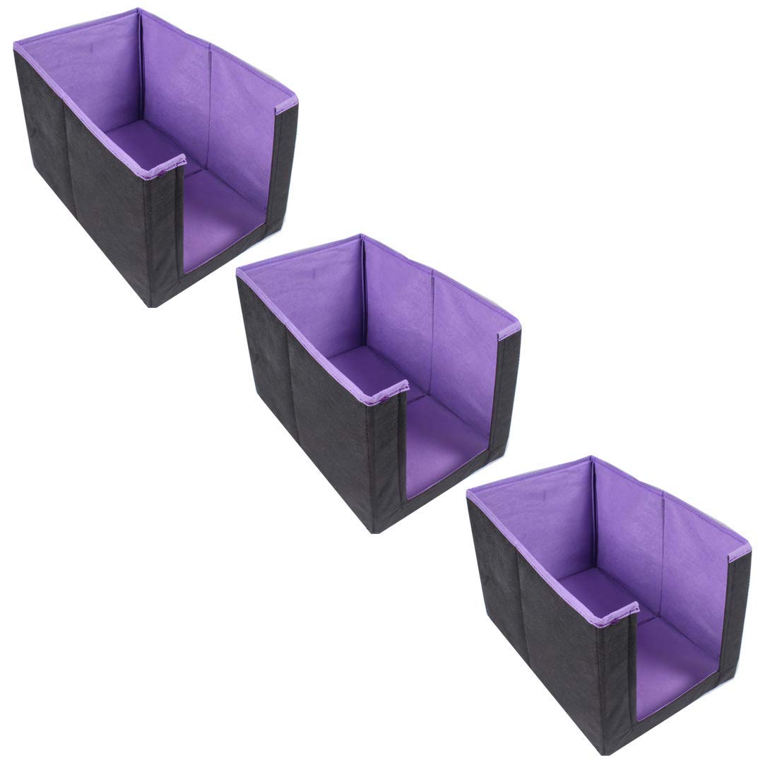 Whitekrafts Shirt Stacker Closet Organizer For Baby Cloths And Toys, Shirts And Clothing Organizer Set Of 3 (Purple)