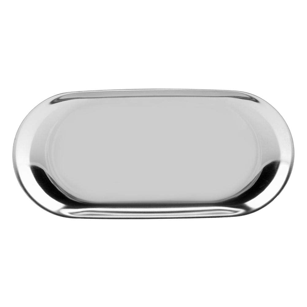 Nordic Storage Tray Cosmetics Jewelry Stainless Steel Cake Plate For Home Kitchen(Silver S)